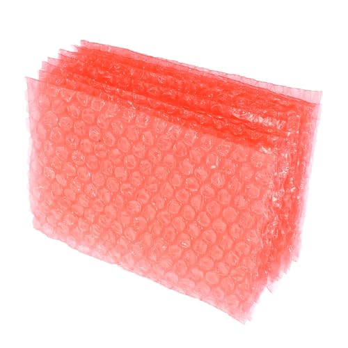 Warmhm 100 Stück Rote Antistatische Luftpolsterbeutel Einseitig Stoßdämpfend Gepolstert für Versand Verpackungsmaterial Umzugsschutz von Warmhm