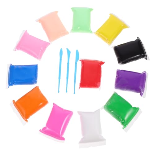 Warmhm 12 Packungen gefärbter Ton Herstellung Bausätze farbig Jedenfalls Hey plastilin für bastelkasten modellierwerkzeuge Knete basteln aus ton bausatz Plastik Colorful von Warmhm