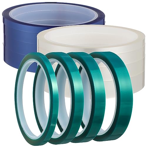 Warmhm 12 Rollen Hitzebeständiges Klebeband Hochtemperaturklebeband für Elektronik Druck und Thermotransfer Starke Klebeeigenschaften Vielseitig Einsetzbar aus Hochwertigem Pet Gefertigt von Warmhm