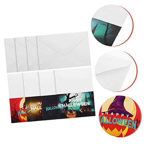 Warmhm 12 Sätze Teiliges Halloween Einladungs und Grußkarten mit Umschlägen Bat Pumpkin Design Praktische Schreibkarten für Halloween Party Gruselspaß für Familie und Freunde von Warmhm