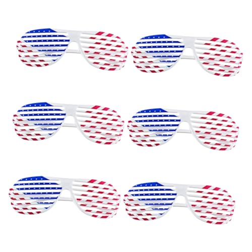 Warmhm 12 Stck. Amerikanische Flagge Partybrillen Shutter Shades aus Kunststoff Lustige Sonnenbrille für Unabhängigkeitstag Fotorequisiten für Erwachsene von Warmhm
