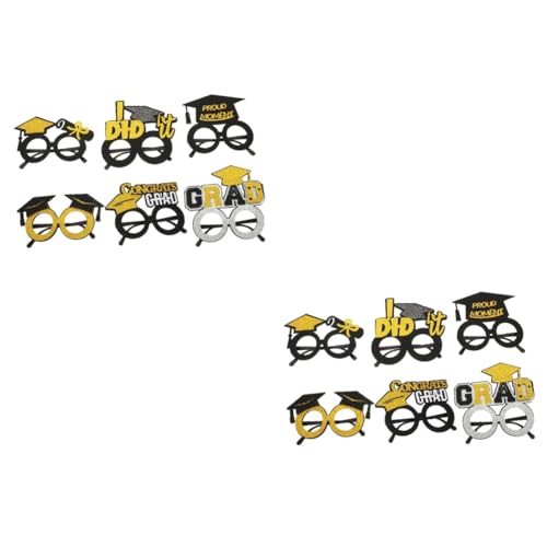 Warmhm 12 Stk Brillengestell für die Abschlusssaison Fotogeschenk 2023 Brille Bulk Stirnband Sonnenbrille Gläser mit Graduierungsdekor Deko-Requisiten für Abschlussfeiern lustig Zubehör von Warmhm