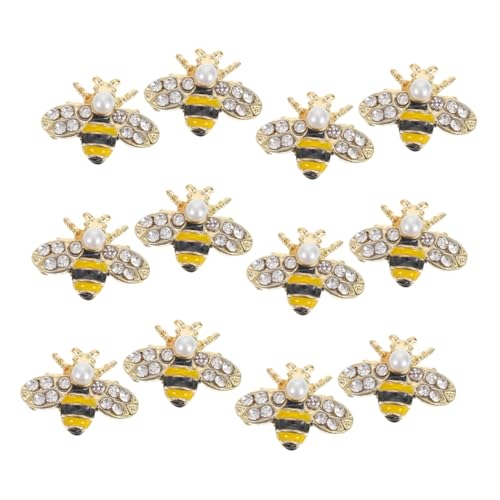 Warmhm 12 Stück Bienen Nagelkunst Zubehör Frühlings Nagelaufkleber Goldene Bienennägel Goldene Biene Für Nägel Charms Für Nägel Design Nagel Charms Bienen Charms Nagelkunst von Warmhm