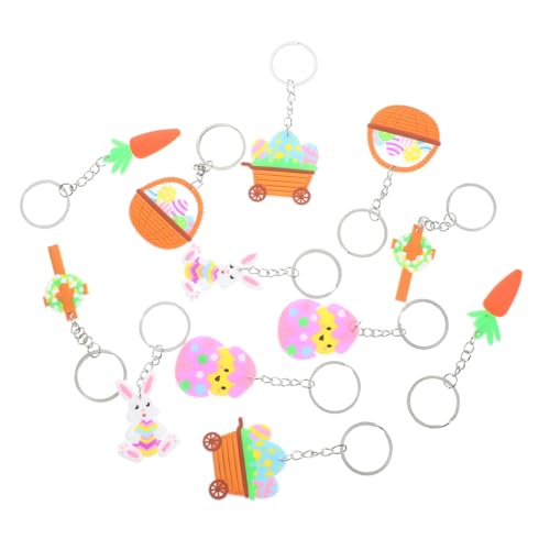 Warmhm 12 Stück Ostern Schlüsselanhänger Schlüsselkette Groß Zubehör Schlüsselbund Osterhasen-anhänger Schlüsselanhänger Zu Ostern Geldbörse Hängende Verzierung Schlüsseldekoration Pvc von Warmhm