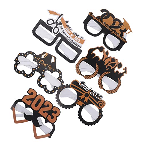 Warmhm 12 Stück Papierbrille Für Die Abschlusssaison Junggesellinnenparty Gläser Dekorationen Für Abschlussfeiern Abschlusspapierbrille Abschluss Fotografie Zubehör Lustige Brille Golden von Warmhm