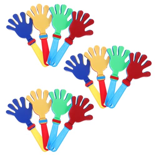 Warmhm 12 Stück Teiliges Bunte Kunststoff handklatscher Noisemaker Leicht und Sicher zum Halten für Partyspaß und Gehirnentwicklung Geeignet Zufällige Farbe Zufällige Farbe von Warmhm