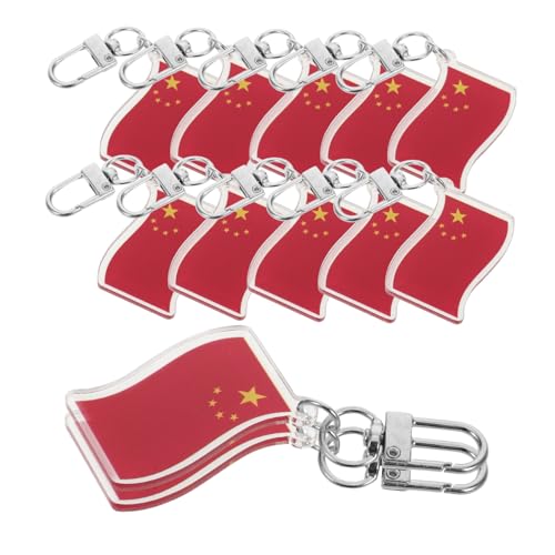 Warmhm 12 Stück Teiliges Chinesischer Nationalflaggen-schlüsselanhänger aus Robustem Kunststoff Tragbarer Patriotischer Taschenanhänger für Nationalfeiertag Partydeko und von Warmhm
