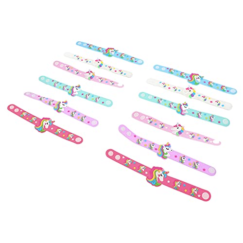 Warmhm 12 Stück einhorn armband Einhörner Schlagarmband Armband für Handgelenk Ketten armbänder für party deko Einhorn-Armbandketten Kinderarmbänder weiches Gummi von Warmhm