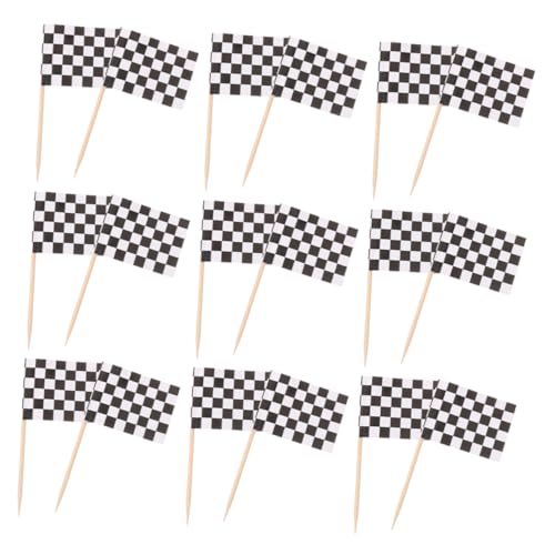 Warmhm 120 Stück Racing Flag Zahnstocher Karomuster Cupcake Toppers für Geburtstagsfeiern Shower und Thematische Dekorationen Warmhm 120 Stück Racing Flag Zahnstocher Karomuster Cupcake Toppers für Geburtstagsfeiern Shower und Thematische Dekorationen von Warmhm