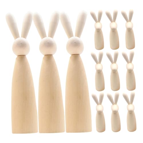 Warmhm 12St Hasenkopf-Holzfigur Holz Hasen Figuren Naturholz Puppen Bastelset Kaninchen holzspielzeug Peg-Puppen-Set Puppenpflöcke aus Holz Hasenfigur aus Holz peg puppe handwerk Beige Warmhm 12St Hasenkopf-Holzfigur Holz Hasen Figuren Naturholz Puppen Bastelset Kaninchen holzspielzeug Peg-Puppen-Set Puppenpflöcke aus Holz Hasenfigur aus Holz peg puppe handwerk Beige von Warmhm