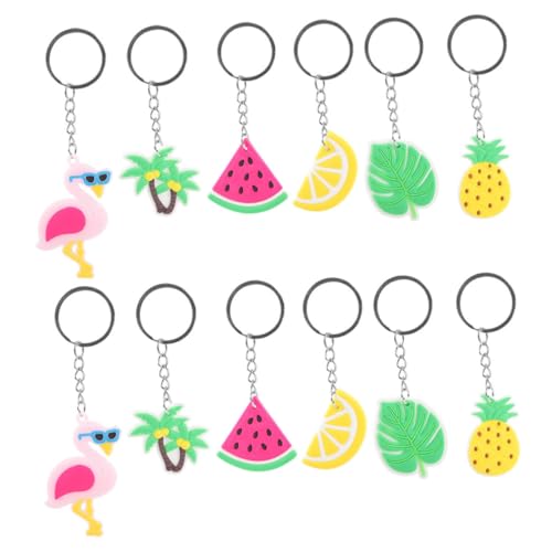 Warmhm 12St Kokosnussbaum Schlüsselanhänger Tiki Kette Luau-Gastgeschenke Flamingo-Schlüsselanhänger the summe hawaii dekorative Schlüsselanhänger Sommer Schlüsselanhänger PVC-Weichkleber von Warmhm