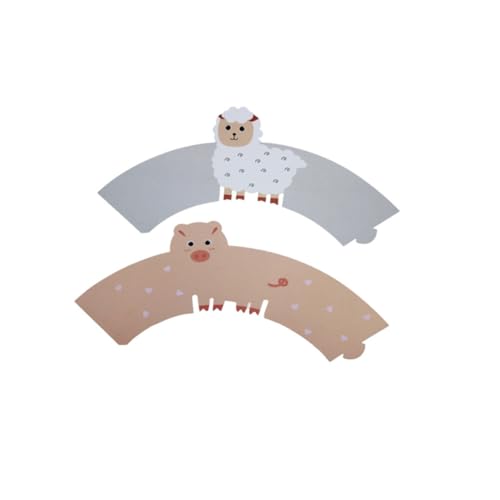 Warmhm 12st Deko Pappbecher Packpapier Papierbecher Muffins Geschenkpapier Tierische Kuchenverpackung Kuchenhülle Baby Küken von Warmhm