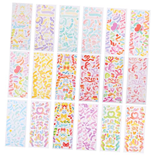 Warmhm 18 Blatt Dekorative Selbstklebende Aufkleber Material Sticker für DIY Handwerk Scrapbooking und Kreative Projekte Wiederverwendbar und Leicht Abziehbar für Notizbücher und von Warmhm