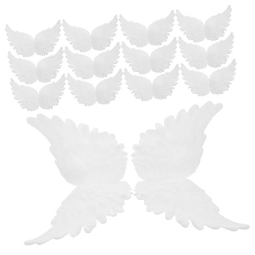 Warmhm 18 Stück Flügel-Kuchen-Deckel Mini-Flügel- dekorative Flügel dekorativer Flügel Hängedekoration Flügel Mini-Flügel für Ornamente Wing Craft Charms Plastik Weiß von Warmhm