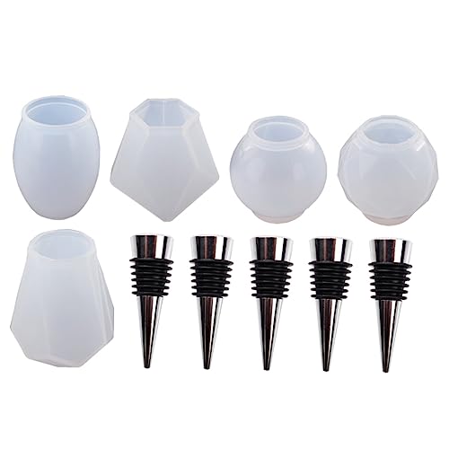Warmhm 1Satz Dekorativer Weinstopper Silikonform Teiliges DIY Epoxidharz Gießform mit Flaschenverschlüssen für Kreative Weinstopper Langlebig und Leicht zu Reinigen von Warmhm