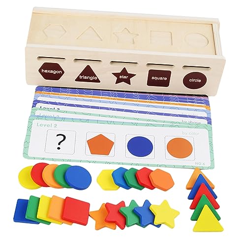 Warmhm 1Satz Holzspielzeug für Jahre Lernspielzeug mit Sortierbox Montessori Motorikspiel für Kleinkinder Farben und Formen Erkennen von Hand Augen Koordination und Geduld von Warmhm