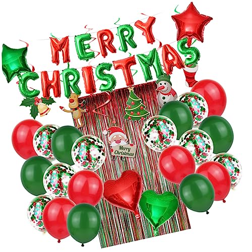 Warmhm 1Satz Teiliges Weihnachtsballons Aus Aluminiumfolie Dekorative Luftballons Für Weihnachten Beinhaltet Rote Und Grüne Und Herzen Mattballons Warmhm 1Satz Teiliges Weihnachtsballons Aus Aluminiumfolie Dekorative Luftballons Für Weihnachten Beinhaltet Rote Und Grüne Und Herzen Mattballons von Warmhm