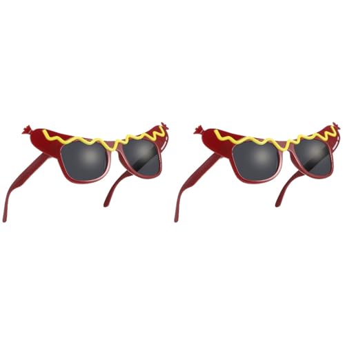 Warmhm 2 Pcs Lustige Sonnenbrille Hot Dog Form Brille Für Frauen Mann Maskerade Kostümzubehör Eyewears Für Geburtstag Halloween Party Dekorationen von Warmhm