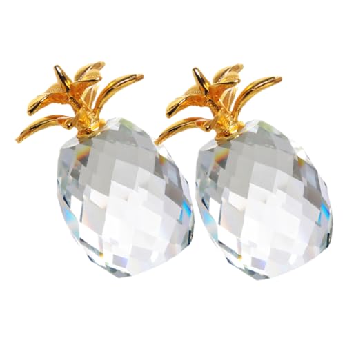 Warmhm 2 STÜCK Kristall Ananas Deko Moderne Minimalistische Fruchtfigur mit Goldenem Metallblatt Kompakte Tischdekoration für Wohnzimmer Esszimmer und Büro Stilvolles Sammlerstück Warmhm 2 STÜCK Kristall Ananas Deko Moderne Minimalistische Fruchtfigur mit Goldenem Metallblatt Kompakte Tischdekoration für Wohnzimmer Esszimmer und Büro Stilvolles Sammlerstück von Warmhm