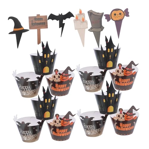 Warmhm 2sätze Halloween Cupcake Toppers Gespenster Und Kürbis Picks Horror-thema Backförmchen Dekoration Spinnen Party Accessoires Totenkopf Muffinförmchen Zubehör Warmhm 2sätze Halloween Cupcake Toppers Gespenster Und Kürbis Picks Horror-thema Backförmchen Dekoration Spinnen Party Accessoires Totenkopf Muffinförmchen Zubehör von Warmhm