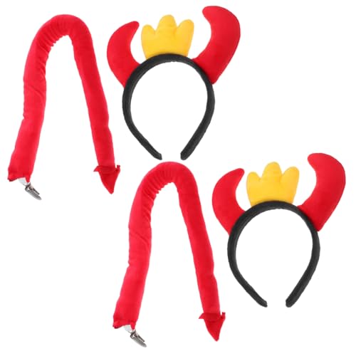 Warmhm 2 Sätze Halloween Teufelshörner Haarreifen mit Rote Hörner Haarband für Mädchen Party Cosplay Karneval Kostüm Zubehör Warmhm 2 Sätze Halloween Teufelshörner Haarreifen mit Rote Hörner Haarband für Mädchen Party Cosplay Karneval Kostüm Zubehör von Warmhm