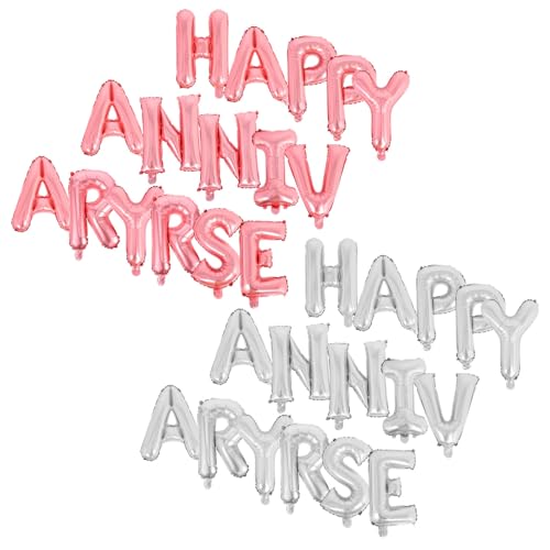 Warmhm 2 Sätze Happy Anniversary Ballons aus Aluminiumfolie Wiederverwendbar Schnell Aufblasbar Stilvolle Dekoration für Hochzeitsjubiläum und Romantische Feiern Silber Rosegold Warmhm 2 Sätze Happy Anniversary Ballons aus Aluminiumfolie Wiederverwendbar Schnell Aufblasbar Stilvolle Dekoration für Hochzeitsjubiläum und Romantische Feiern Silber Rosegold von Warmhm