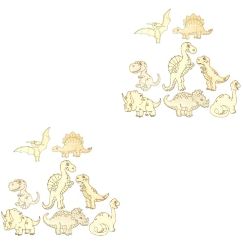 Warmhm 2 Sätze Teiliges Unbemalter Holz Dinosaurier Ausschnitte Diy Holz Dinosaurier Bastelmaterial Für Kreative Projekte Für Dekorationen Partys Oder Kunsthandwerk 8 Stück * 2 von Warmhm