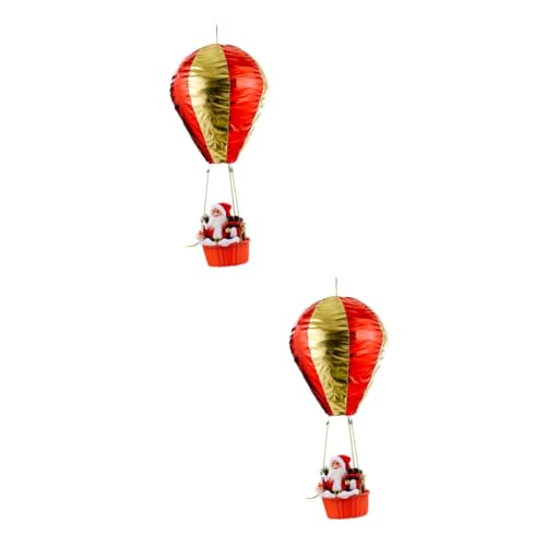 Warmhm 2 Stk Weihnachts-Heißluftballon Weihnachtsdekorationen weihnachts party Weihnachtsspielzeug hängende Weihnachtsmann-Puppe Ornament weihnachtliche abgehängte deckendekoration Stoff von Warmhm