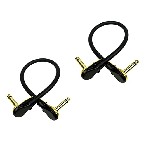 Warmhm 2 Stück Effektkabel Gitarre Basskabel Instrumentenkabel für Bass Verstärkerkabel Rauschunterdrückungskabel Audiokabel Guitar Patch -Kabel Kupfer Golden von Warmhm