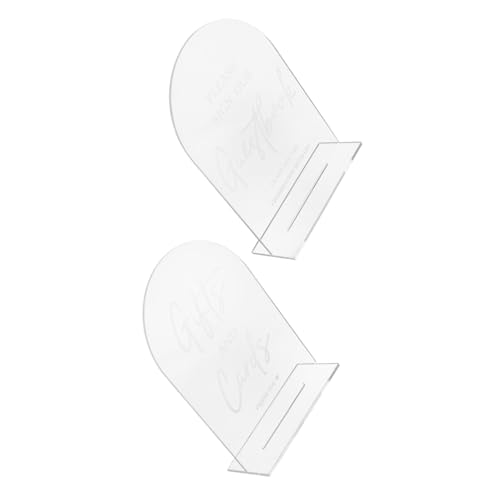 Warmhm 2 Stück Hochzeitstischschilder Bogenform Transparent Kratzfest Robust mit Ständer für Feier Empfang Tischdekoration von Warmhm