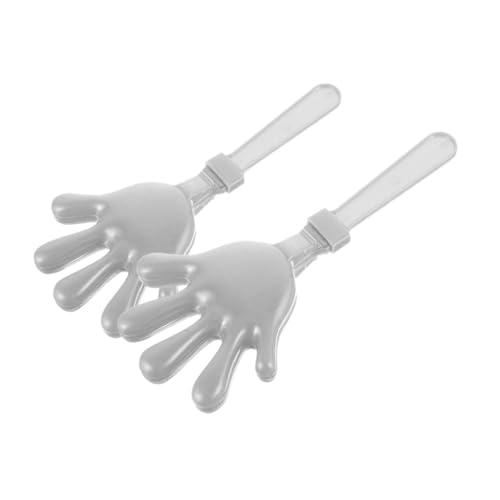 Warmhm 2 Stück Kleines Klatschen Handklatscher Krachmacher Festival-party-handklöppel Partykrachmacher Klöppel Für Sportveranstaltungen Farbige Handklöppel Noisemaker Plastik Silver von Warmhm