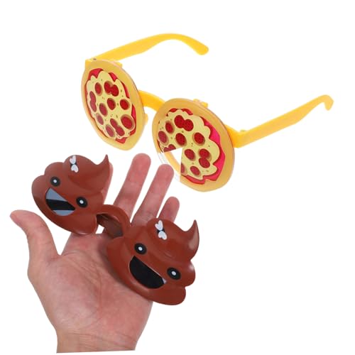 Warmhm 2 Stück Kreative Partybrille Lustige Halloween Brillen mit Pizza und Kacka Design Foto Requisiten für Geburtstagsfeiern und Karneval Veranstaltungen von Warmhm