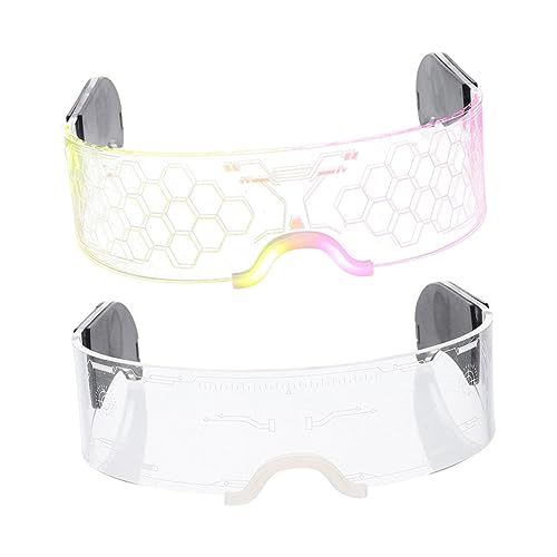 Warmhm 2 Stück LED Leuchtbrillen Futuristische Partybrillen für Festivals Geburtstagsfeiern Hochzeiten und Clubs Stilvolles Leuchtendes Design für Damen und Herren Warmhm 2 Stück LED Leuchtbrillen Futuristische Partybrillen für Festivals Geburtstagsfeiern Hochzeiten und Clubs Stilvolles Leuchtendes Design für Damen und Herren von Warmhm