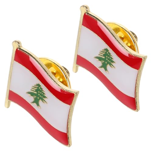Warmhm 2 Stück Metallbrosche Deutsche Nationalflagge Pin Nationalflagge Anstecknadel Rucksack Kleidung für Schal reisen Flaggen-Pinbacks Anstecknadel mit libanesischer Flagge Legierung von Warmhm