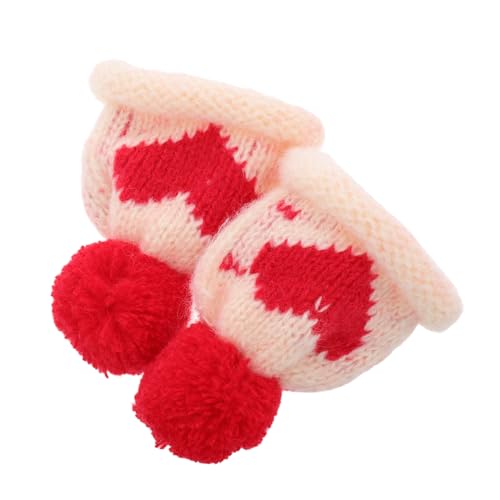 Warmhm 2 Stück Mini-Strickmütze Osterdekoration wohnaccessoires kleine Strickmützen Puppenhüte Puppenhutzubehör Flasche gestrickte Puppenmützen Wein Miniatur DIY Strickmützen Stricken von Warmhm