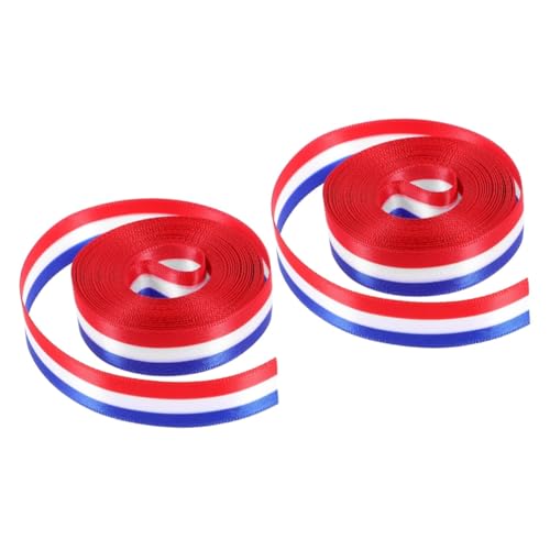 Warmhm 2 Stück Patriotisches Dekorationsband Us Independence Day Geschenkband Schleifenband DIY Bastelband Breit für Festliche Verpackung und Kreative Dekoration von Warmhm