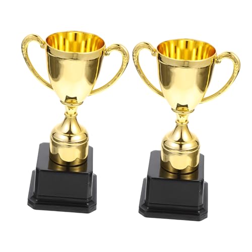 Warmhm 2 Stück Pokale Goldene Plastik Trophäen für Auszeichnungen Motivationspreise für Wettbewerbe Kreative Belohnung für Leicht und Tragbar von Warmhm