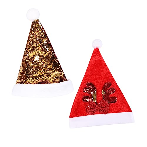 Warmhm 2 Stück Weihnachtsmütze Erwachsene mit Hirschgeweih und Pailletten Leicht und Bequem Partyhut für Weihnachtsfeier Festliche Kopfbedeckung für Weihnachts und Silvesterfeiern Warmhm 2 Stück Weihnachtsmütze Erwachsene mit Hirschgeweih und Pailletten Leicht und Bequem Partyhut für Weihnachtsfeier Festliche Kopfbedeckung für Weihnachts und Silvesterfeiern von Warmhm