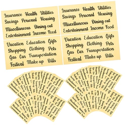 Warmhm 20 Sätze Multi Funktionale Budget Etiketten von Beschriftungsaufklebern für Bargeldumschläge Sticker für Effektive Haushaltsorganisation und Budgetierung von Warmhm