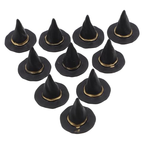Warmhm 20 Stück Halloween Hexenhüte Leuchtende Hexenhüte Puppenhauspuppen Miniatur Hexenhüte Kleine Puppenhüte Hexenhut Dekorationen Mini Halloween Hüte Winzige Hexenhüte von Warmhm