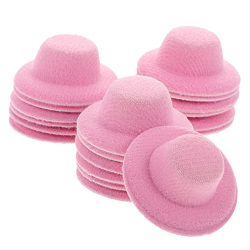 Warmhm 20 Stück Mini-Hut für kinderspielzeug Niedlicher Hut Kid Toys hühner Mini-Puppenmütze Miniatur-Puppenhut Kleiner Stoffhut Puppenhüte Rosa von Warmhm