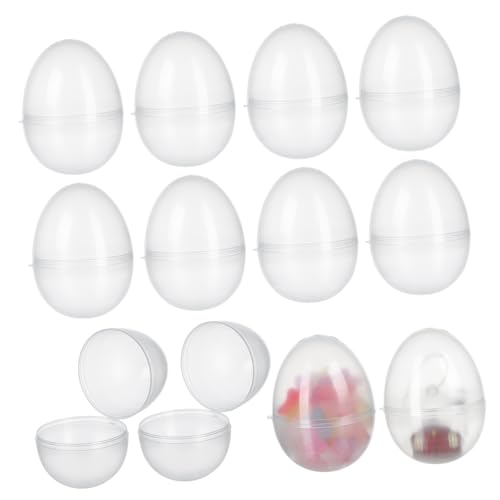 Warmhm 20 Stück Osterei-Blindkastenspielzeug klein wiederverwendbar Eier innen Überraschung Party plastikenten easter geschenktasche ostern befüllbares Ei klares füllbares Ei Transparent von Warmhm