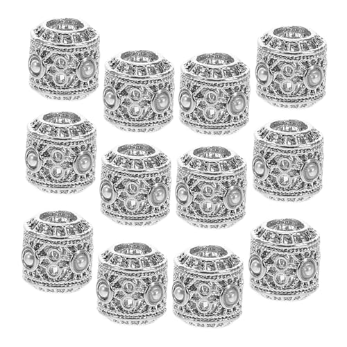 Warmhm 20 Stück Teiliges DIY Spacer Beads aus Zinklegierung Ethnische Hohl Verzierte Schmuckperlen Silberfarbene Perlen für Armband und Halskettenherstellung Glatte Oberfläche Vielseitig von Warmhm