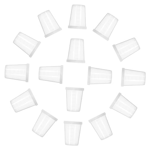 Warmhm 20Stücke Transparente Messbecher mit Deckel Tragbare Probenbecher mit für Flüssigkeitstests Epoxidharz Mischbecher für Labor und Aufbewahrung von Warmhm