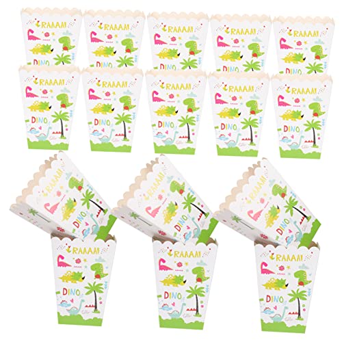 Warmhm 24 Stck. Popcorn Boxen Papiertüten für Snacks und Süßigkeiten für Kindergeburtstage Filmabende und Partys Leicht und Tragbar mit Dinosaurier von Warmhm