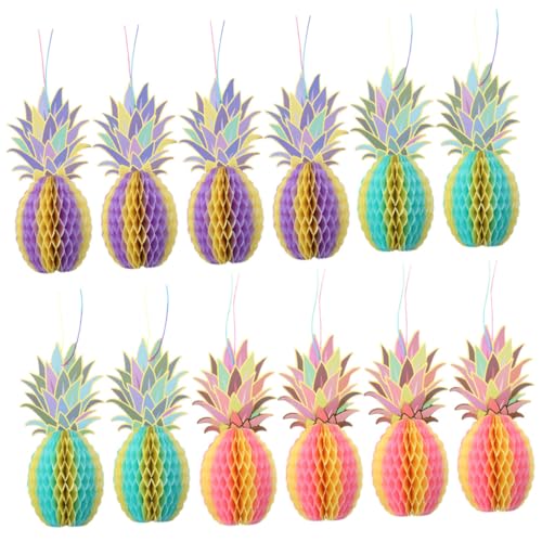 Warmhm 24 Stk Ananas-dekorationen Ananas-piñata Dekoration Zum Aufhängen Für Zu Hause Sommerliche Tischdekoration Partyzubehör Hawaiianische Partyartikel Hochzeit Partybedarf Papier von Warmhm