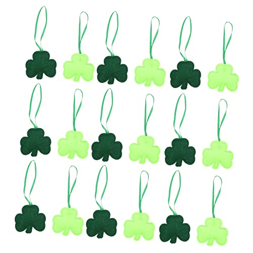 Warmhm 24 Stück Kleeblatt-Charme St. Patricks Day Dekoration Shamrock Dekoration Kleeblatt-Girlande vierblättrig grüne st. Patricks Day Kleeblatt Shamrock-Partybevorzugung gefühlt von Warmhm