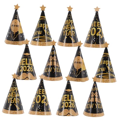 Warmhm 24 Stück Neujahrs Partyhüte Papier Hüte Leicht Festlich für Silvester Geburtstag Familienfeier Firmenveranstaltung Foto Requisiten von Warmhm
