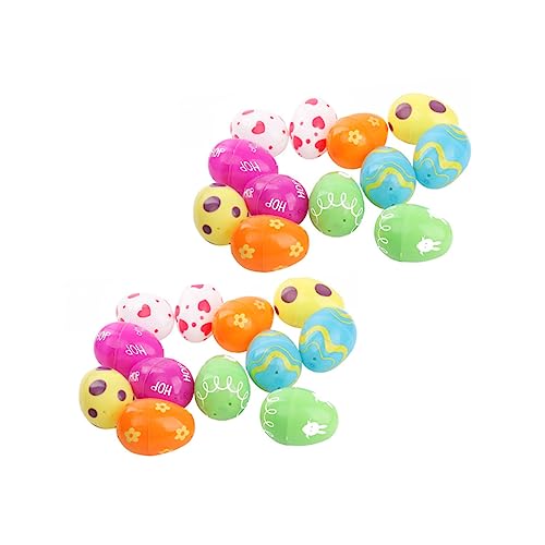 Warmhm 24 Stück Ostereier Kindergeschenke Kindereier Cartoon Osterei Kreatives Dreh Ei Süßigkeiten Verpackungs Ei Osterei Osterlotterie Ei Heimeier Requisite von Warmhm