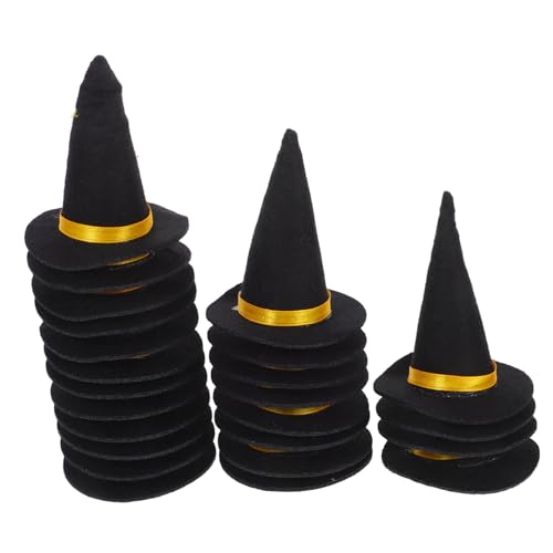 Warmhm 24 Stück Teiliges Mini Filz Hexenhüte Schwarz Leichte Halloween Deko für Weinflaschen Wiederverwendbare Party Accessoires Vielseitig für Basteln Karneval und Festtagsdekorationen Warmhm 24 Stück Teiliges Mini Filz Hexenhüte Schwarz Leichte Halloween Deko für Weinflaschen Wiederverwendbare Party Accessoires Vielseitig für Basteln Karneval und Festtagsdekorationen von Warmhm